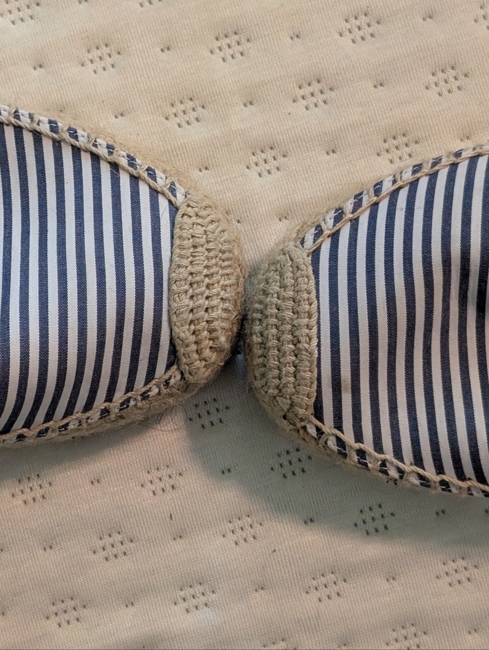 JCrew Striped Navy and White Espadrille Flats - Women 10.5 - Picture 2 of 8